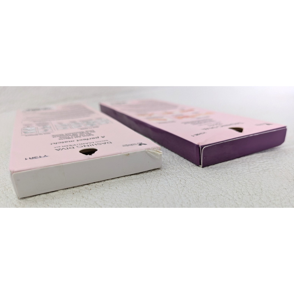 2 Packages Dashing Diva Gloss Ultra Shine Gel Nail Strips Fig Pop White Flag - Picture 4 of 4
